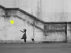 Buy Banksy Girl Yellow Hope Balloon Canvas Pictures Graffiti Urban Wall Art Prints • 22.99£