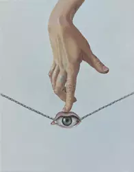 Buy Oil Painting Original Surrealism Style Salvador Dali Fantasy Portrait Hand Eye • 267.18£