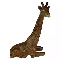 Buy Beautiful 18  High Sitting Giraffe Poly Wood Sculpture Figurine Realistic Detail • 70.28£