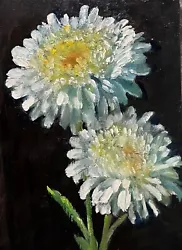 Buy Original Oil Painting, Floral, WHITE CHRYSANTHEMUMS   Schelp • 54.37£
