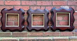 Buy 3 Victorian Mahogany And Gilt Wood Carved Antique Square Frames Coat Of Arms • 110£