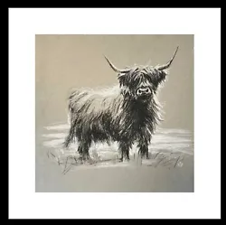 Buy Original Art  Highland Cow  , Northumberland  Hand Made Not Print • 35£