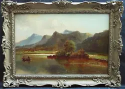 Buy C1861 FIGURES FISHING LAKE LANDSCAPE H A WHITTLE 1834-1904 Antique Oil Painting • 3.20£