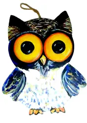 Buy OWL Wall Art Decoration Original  Wood Hanging 11  X 7  OOAK • 16.58£