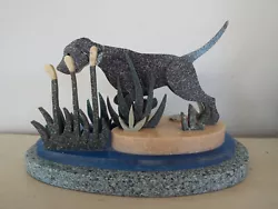 Buy Pointer Hunting Dog Stone Sculpture Paperweight Marshes Blue Black Speckled Art • 82.68£
