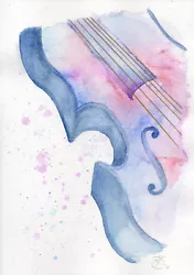 Buy 'String Serenade' - Watercolour Original - A4 Size Music Violin  • 10.99£