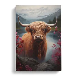 Buy Highland Cow Renaissance Canvas Wall Art Print Framed Picture Decor Living Room • 29.95£