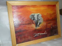 Buy ''old Bull Elephant & The Sun Set'' Oil On Board Painting By Philip William Lee • 3,250£