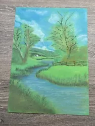 Buy Vintage Original Pastel/Painting River/Country Scene • 0.99£