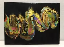 Buy Fantastical Rainbow Dragon 12X16X1.5   Orig Acrylic Pour Painting Gallery Wrap • 78.55£