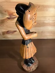 Buy 37cm Tall Vintage Ethnographic Wooden Masked Dancer Hand Carved Sculpture • 120£