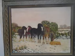 Buy Fabulous Winter Landscape Oil Painting With Horses By R Noakes Dec 91 • 0.99£