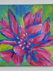 Buy Abstract Pink Flower Original Acrylic Painting 8×8 In • 41.51£