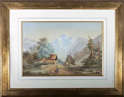 Buy Mid 19th Century Watercolour - Hamlet In The Mountains • 202£