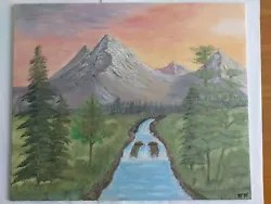 Buy Oil Painting Mountain,river On Canvas Board From Bob Ross TV Demo By Peteprocop  • 12.99£
