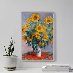 Buy Claude Monet - Bouquet Of Sunflowers (1881) - Painting Poster Print Art Gift • 5.50£