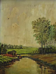 Buy Clearance Sale To Collect Transfer Painting Landscape River Boat Trees • 138.73£