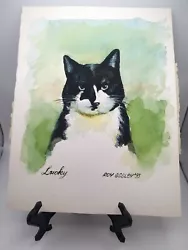 Buy 🐞Original Unframed Water Colour Of A Cat.signed Roy Seeley 93.  Lucky 🐞 • 3.50£