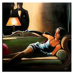Buy Jack Vettriano - 90x90cm Oil Painting Hand Painted Canvas Signed Mural G15335 • 208£