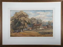 Buy David Cox Jnr. ARWS (1809-1885) - 1841 Watercolour, Village Scene With Figures • 177£