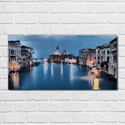 Buy Glass Print 100x50 Painting Architecture Water Boats City Wall Art Home Decor  • 89.99£