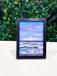 Buy Seaside Beach Painting- FRAMED Realism Original Acrylic Artwork Sale Sunset Deco • 70£