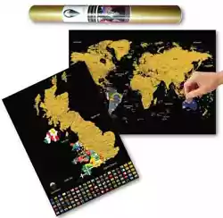 Buy Scratch Off World Map And UK Map With Flags Black Global Walkabout • 9.20£