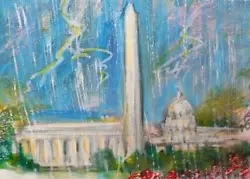 Buy ACEO Original Painting WASHINGTON DC In SPRING Cherry Blossom TREE Rainstorm ART • 12.39£