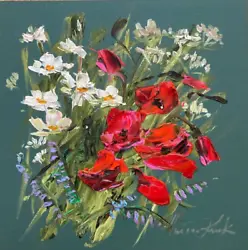 Buy Bouquet Flowers Oil Painting Impressionism Landscape Margaret Raven Kruk 10x10 • 54.86£