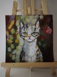 Buy Cat Painting Vintage Style Impressionism Small Painting Paper  • 18.50£
