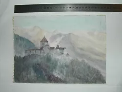 Buy ROCKY MOUNTAIN CASTLE IN THE HILLS Scottish Scenes Vintage Watercolour Painting • 2£