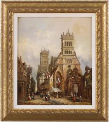 Buy Continental Town Scene Antique Oil Painting By Henri Schäfer (French, 1833-1916) • 45£