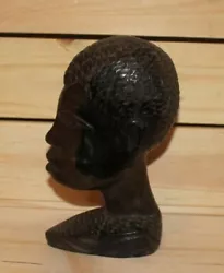 Buy Vintage African Hand Carving Wood Boy Head Figurine • 74.22£