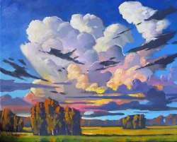 Buy Original William Hawkins  Landscape Painting Masterpiece, Clouds, Aspen Meadow • 1,098.55£