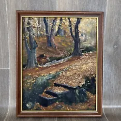 Buy Autumn Forest Path Oil Painting Framed • 22.95£