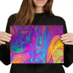 Buy A4 - Liquid Rainbow Paint Swirls Poster 29.7X21cm280gsm #14630 • 4.99£