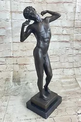 Buy Solid Bronze Art Deco Style Outdoor/garden Statue Nude Male Figurine Sculpture • 631.37£