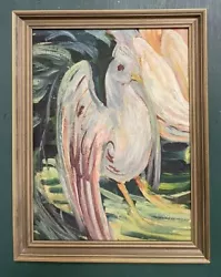 Buy Original Mid Century Modernist Figurative Dove Oil On Board Painting • 3.20£