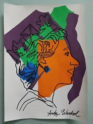 Buy Andy Warhol Hand Signed. 'queen Elizabeth Ii'. Watercolor On Paper. Pop Art • 24.90£