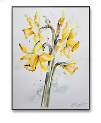 Buy Original New Watercolour Art Painting Signed Floral By Elle Smith Of Daffodils  • 45£