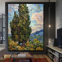 Buy HH113 Van Gogh Cypress Oil Painting Hand-painted Reproduction Unframed 36  • 38.97£