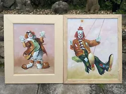 Buy Pair Of Acrylic Paintings On Canvas Of The Clowns Signed By Pudence • 9.80£