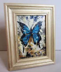 Buy Butterfly Painting Oil Original Hand Painted Framed Signed 8x10   • 196.75£