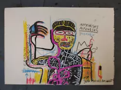 Buy Jean Michel Basquiat Carbon Drawing On Vintage Paper. • 59.20£