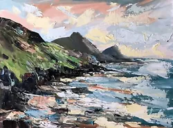 Buy JP O'Neil Original Oil Painting Irish Seascape Cliffs Rocks Gallery Art Modern • 56£