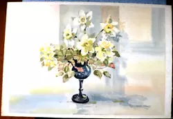 Buy Study Of Daffodils Sydney Vale Frsa (1916-1991) Unique Original Vintage Wc • 49.99£