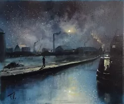 Buy Original Painting Pete Tuffrey Northern Art Canal Industrial Lowry Turner • 2.20£