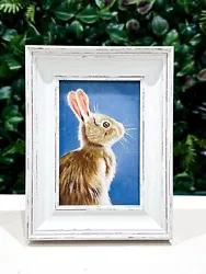 Buy Hare Oil Painting-FRAMED Realism Rabbit Original Animal WildLife Artwork Decor • 90£