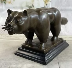 Buy Handcrafted Large Botero Cat Gato Feline Animal Bronze Sculpture Figurine Gift • 849.55£