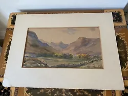 Buy Antique English Watercolour Landscape Painting Of Langdale Valley Lake District • 9.99£